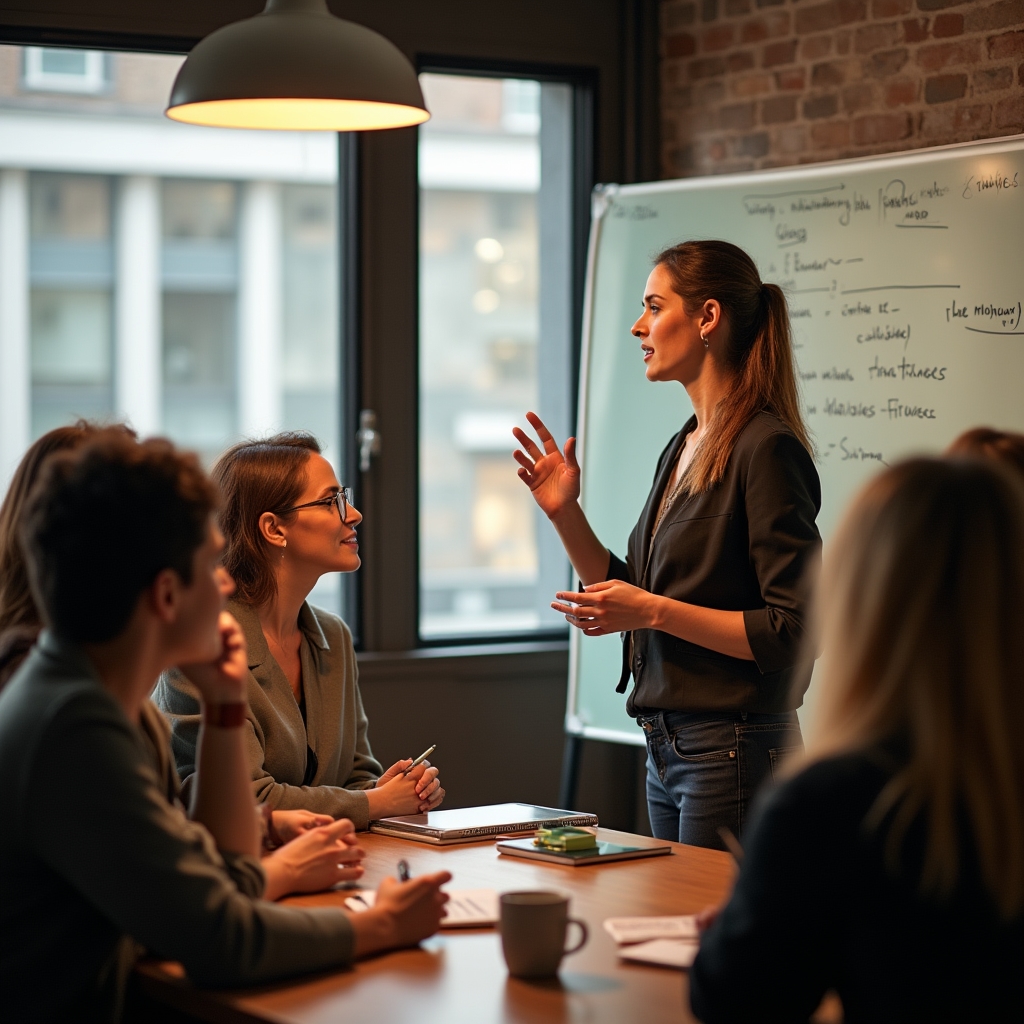 Účastník workshopu popisující svůj reálný případ ostatním